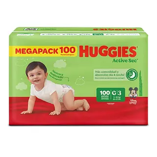 Pañal Huggies Active Sec Etapa 3