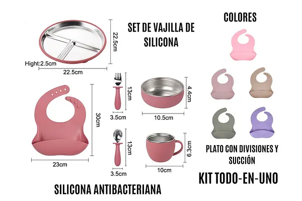 Ref. 2510-35 Vajilla Silicona Antibacteriana