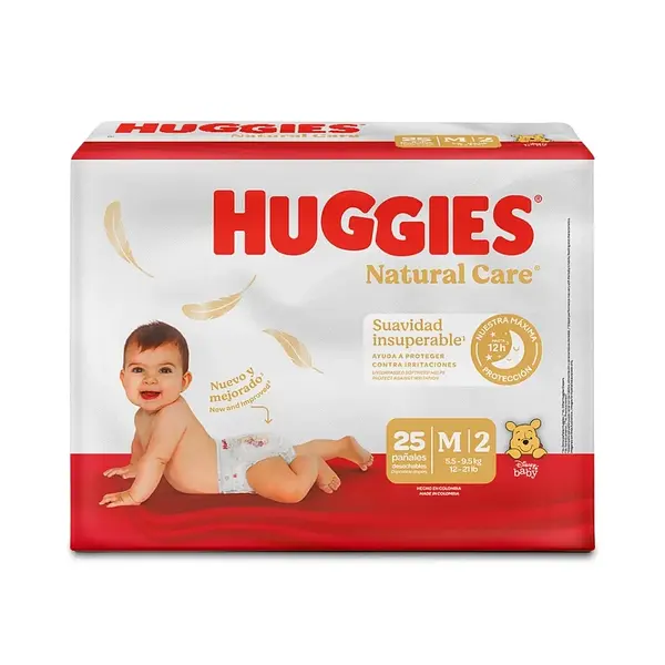Pañal Huggies Naural Care Etapa 2 X 25